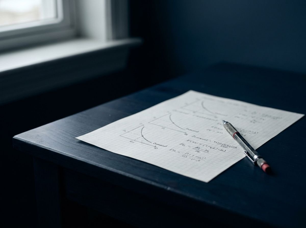 Hand-drawn demand curves on graph paper